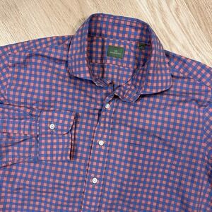 Sid Mashburn Shirt Blue Red Gingham Check Button Down Long Sleeve‎ Men's Size M
